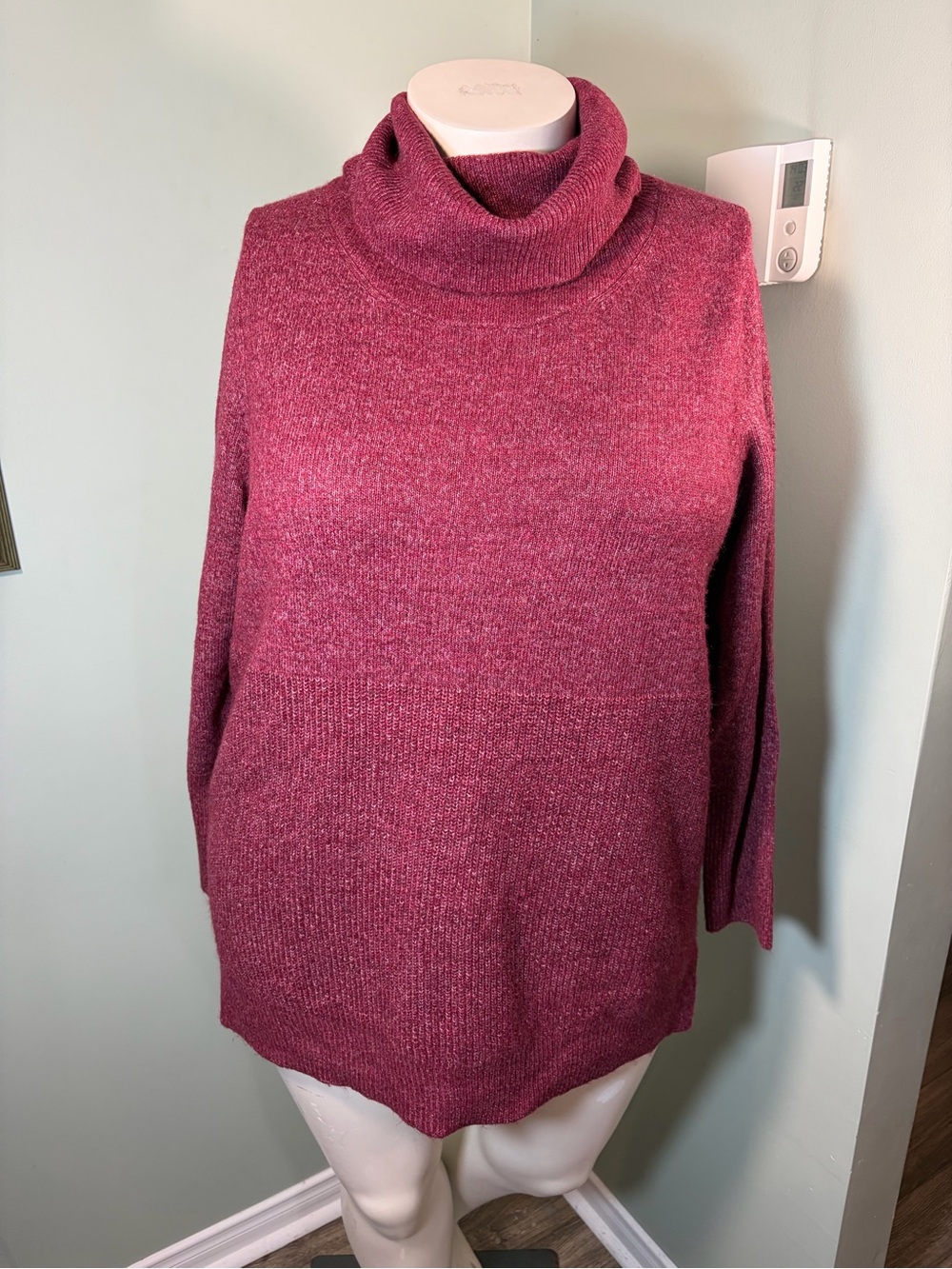 271. Pennington Cozy Women's Turtleneck Sweater in Raspberry